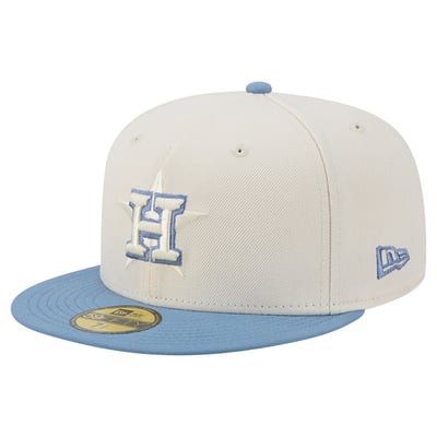 Houston Astros New Era Color Pack 59FIFTY Fitted Hat - Cream/Light Blue