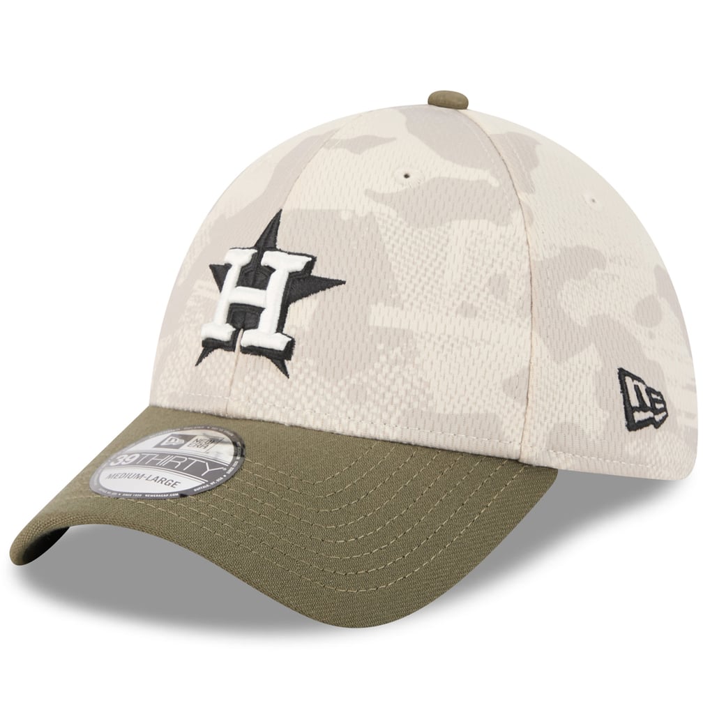 Houston Astros New Era 2025 Armed Forces Day 39THIRTY Flex Hat - Light Beige/Olive