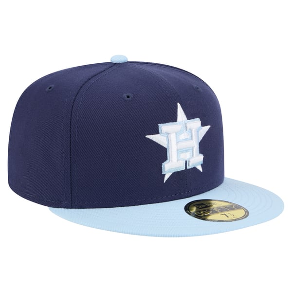New Era 59Fifty Low Profile Houston Astros Fitted Cap - Navy Blue (Men's/Women's, 100% Polyester)