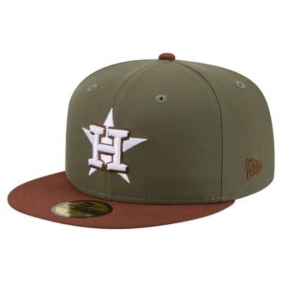 Houston Astros New Era Color Pack 59FIFTY Fitted Hat - Olive/Brown