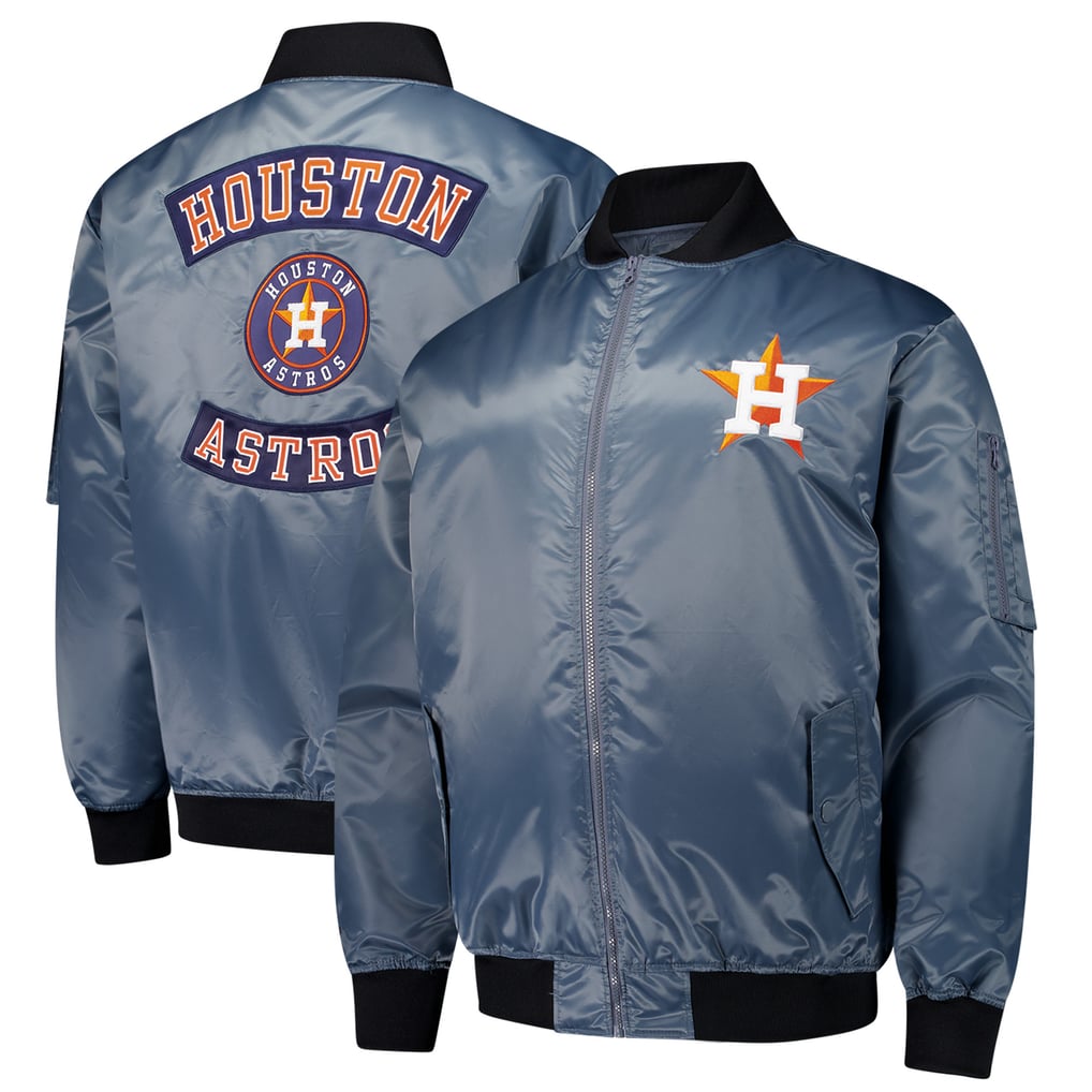 Houston Astros Profile Big & Tall Full-Zip Bomber Jacket - Charcoal