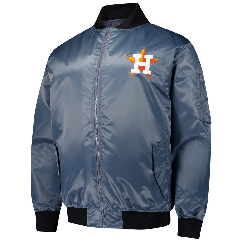 Houston Astros Profile Big & Tall Full-Zip Bomber Jacket - Charcoal