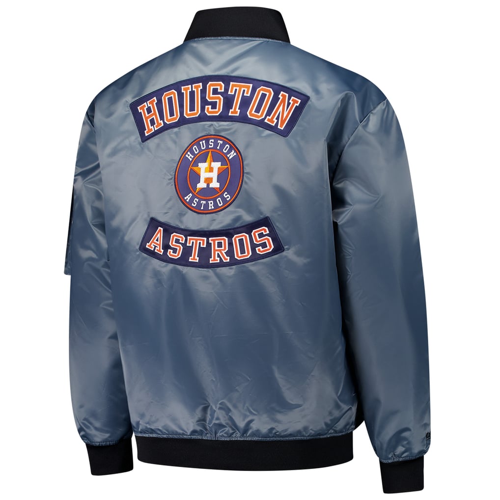 Houston Astros Profile Big & Tall Full-Zip Bomber Jacket - Charcoal