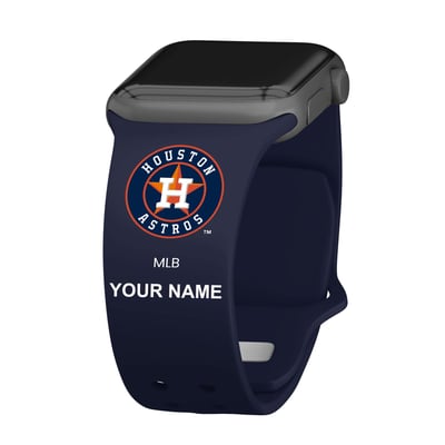 Houston Astros Personalized Silicone Apple Watch Band - Navy