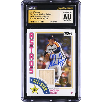 Nolan Ryan Houston Astros Autographed 2019 Topps '84 Topps All-Star Relics #ASR-NR #/150 CGC Fanatics Witnessed Authenticated AUTO 10 Card