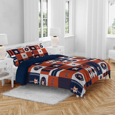 Houston Astros Pegasus Patchwork Plaid Three-Piece Full/Queen Bed in a Bag Set