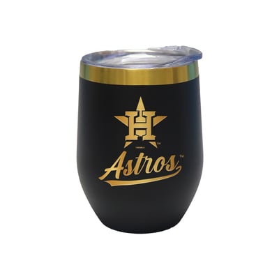 Houston Astros The Memory Company 12oz. Stainless Steel Gold Lettering Stemless Wine Tumbler