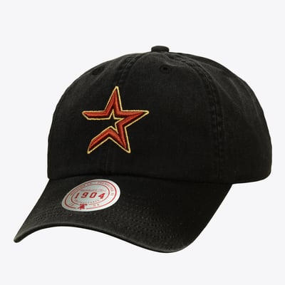 Houston Astros Mitchell & Ness Unisex 1904 Soft Wash Cooperstown Adjustable Hat - Black