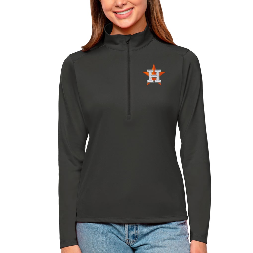 Houston Astros Antigua Women's Tribute Quarter-Zip Pullover Top - Charcoal