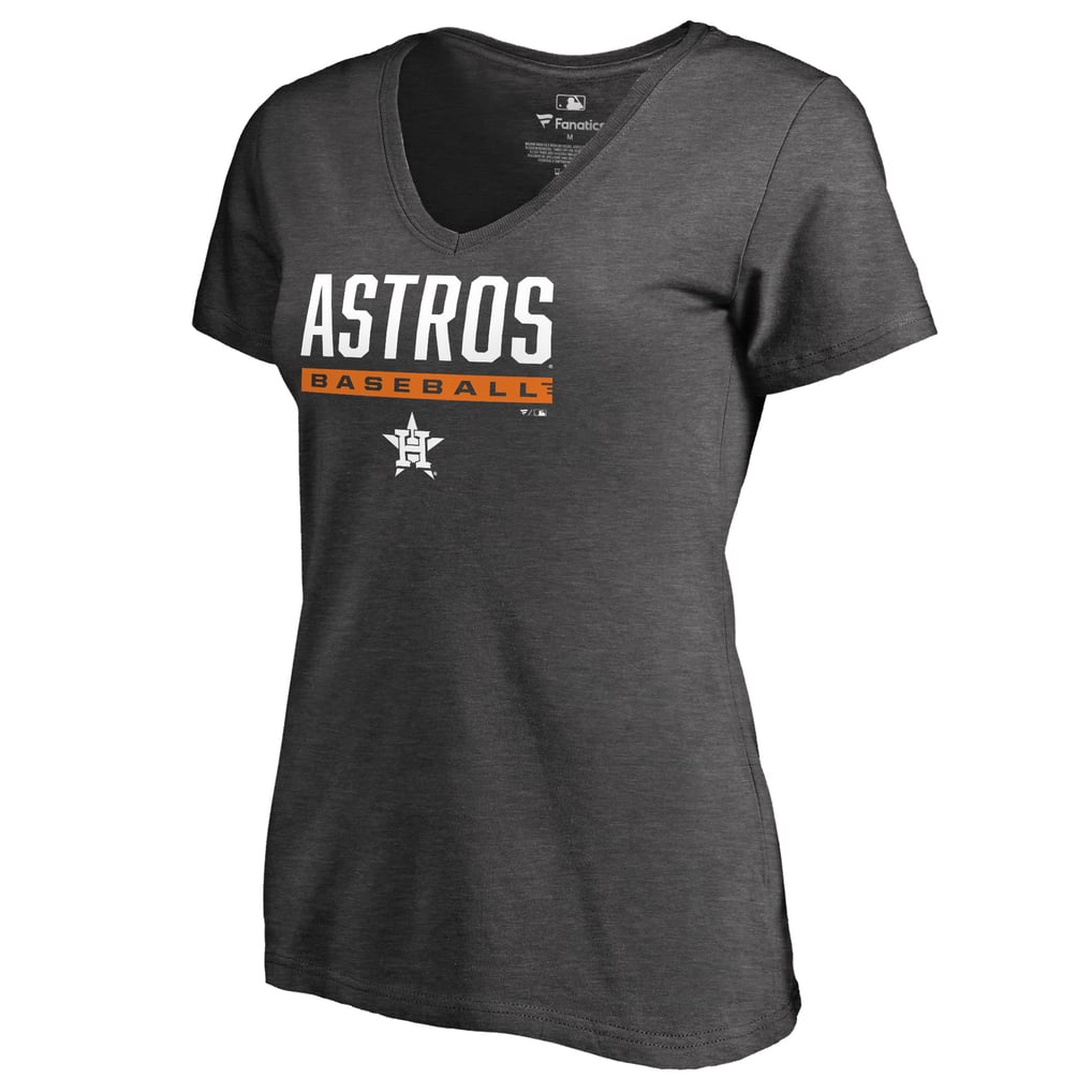 Houston Astros Women's Win Stripe V-Neck T-Shirt - Ash