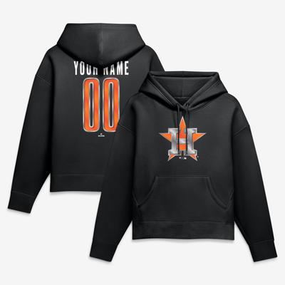 Houston Astros Women's Forged Mascot Personalized Name & Number Hoodie - Black