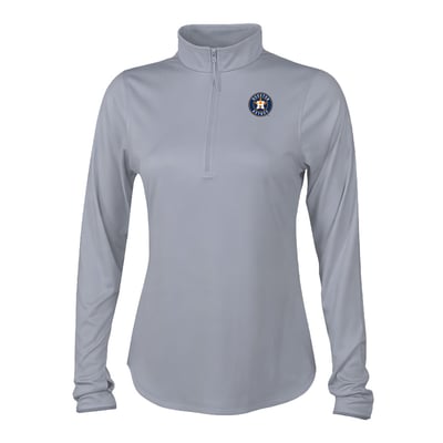 Houston Astros Columbia Women's Fairway Breeze Quarter-Zip Pullover - Gray