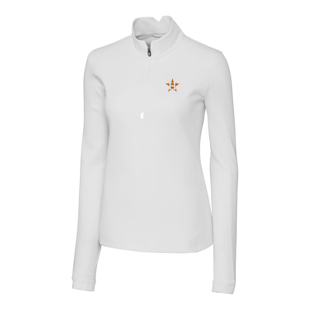  Houston Astros Cutter & Buck Women's DryTec Traverse Stretch Quarter-Zip Pullover Top - White