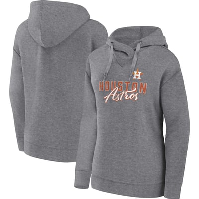Houston Astros Fanatics Women's Script Favorite Lightweight Pullover Hoodie - Heather Gray
