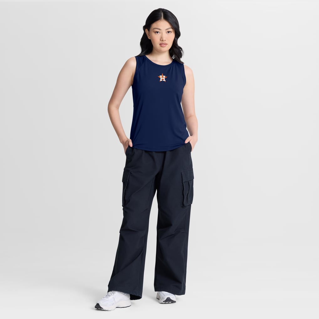  Houston Astros Fanatics Women's Draped Mesh Back Performance Tank Top - Navy