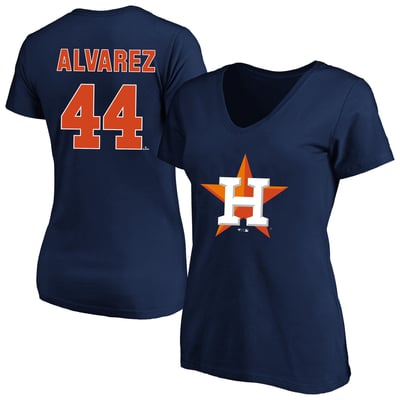 Yordan Alvarez Houston Astros Fanatics Women's Plus Size Name & Number V-Neck T-Shirt - Navy