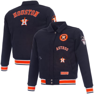 Houston Astros JH Design Women's Reversible Wool Full-Snap Jacket - Navy