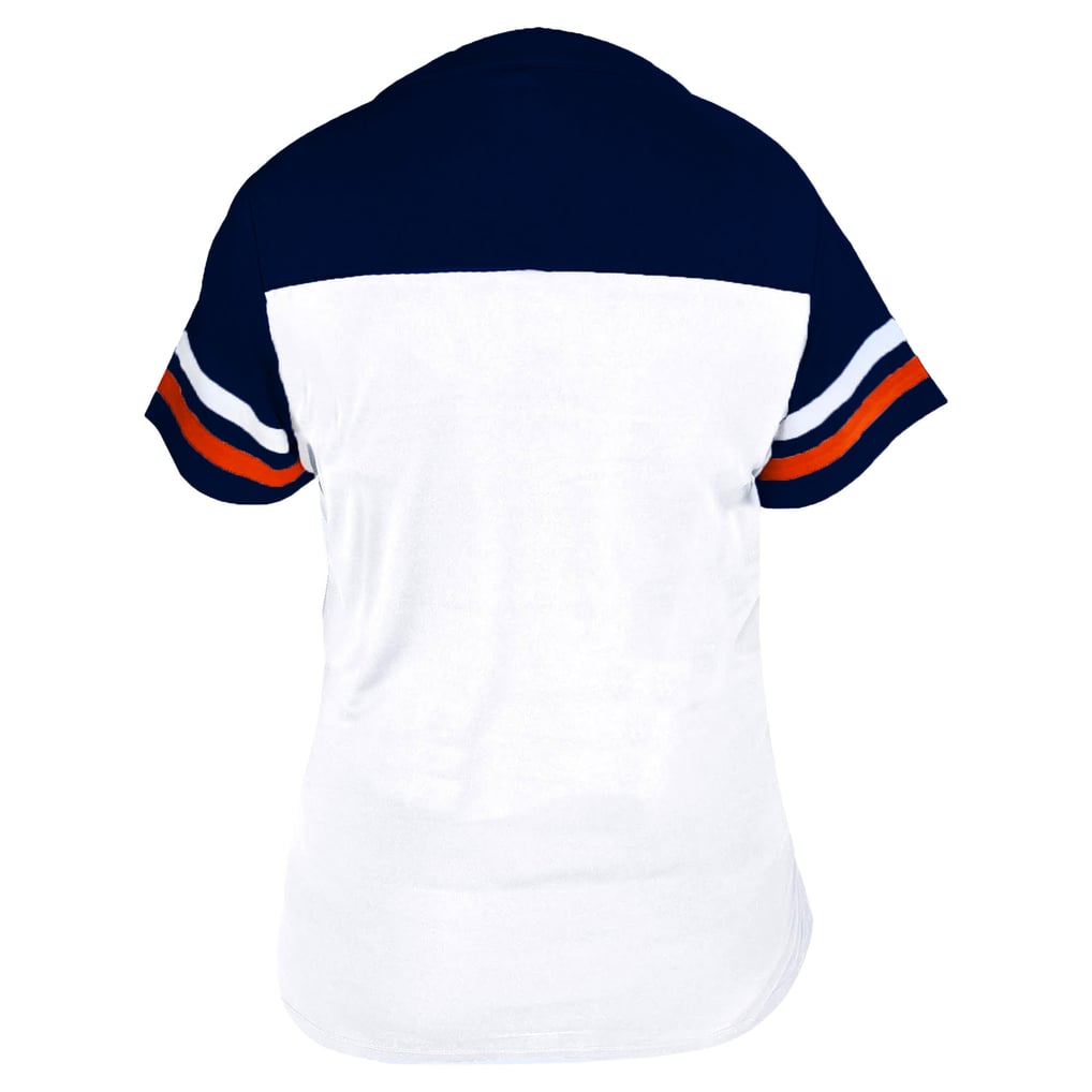 Houston Astros Profile Women's Plus Size Two-Stripe V-Neck T-Shirt - White/Navy