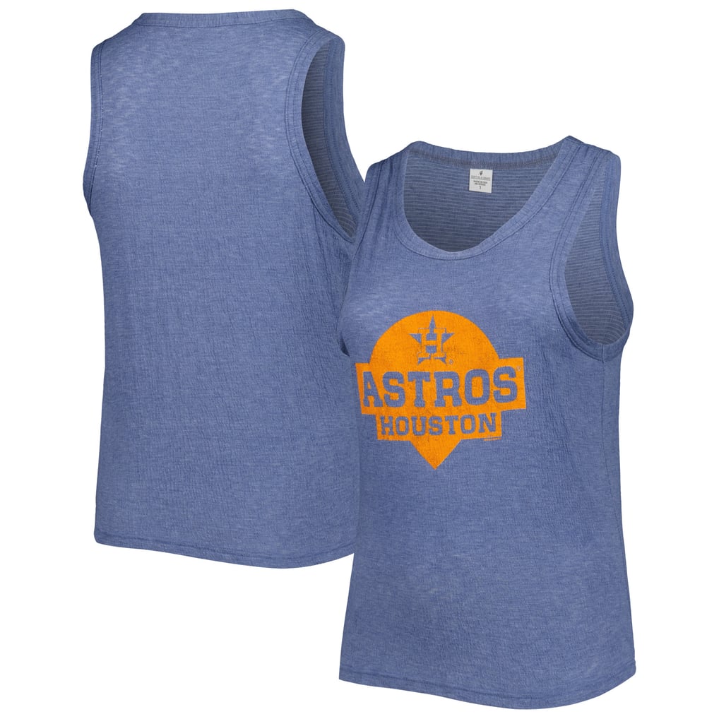 Houston Astros Soft as a Grape Women's Plus Size High Neck Tri-Blend Tank Top - Navy