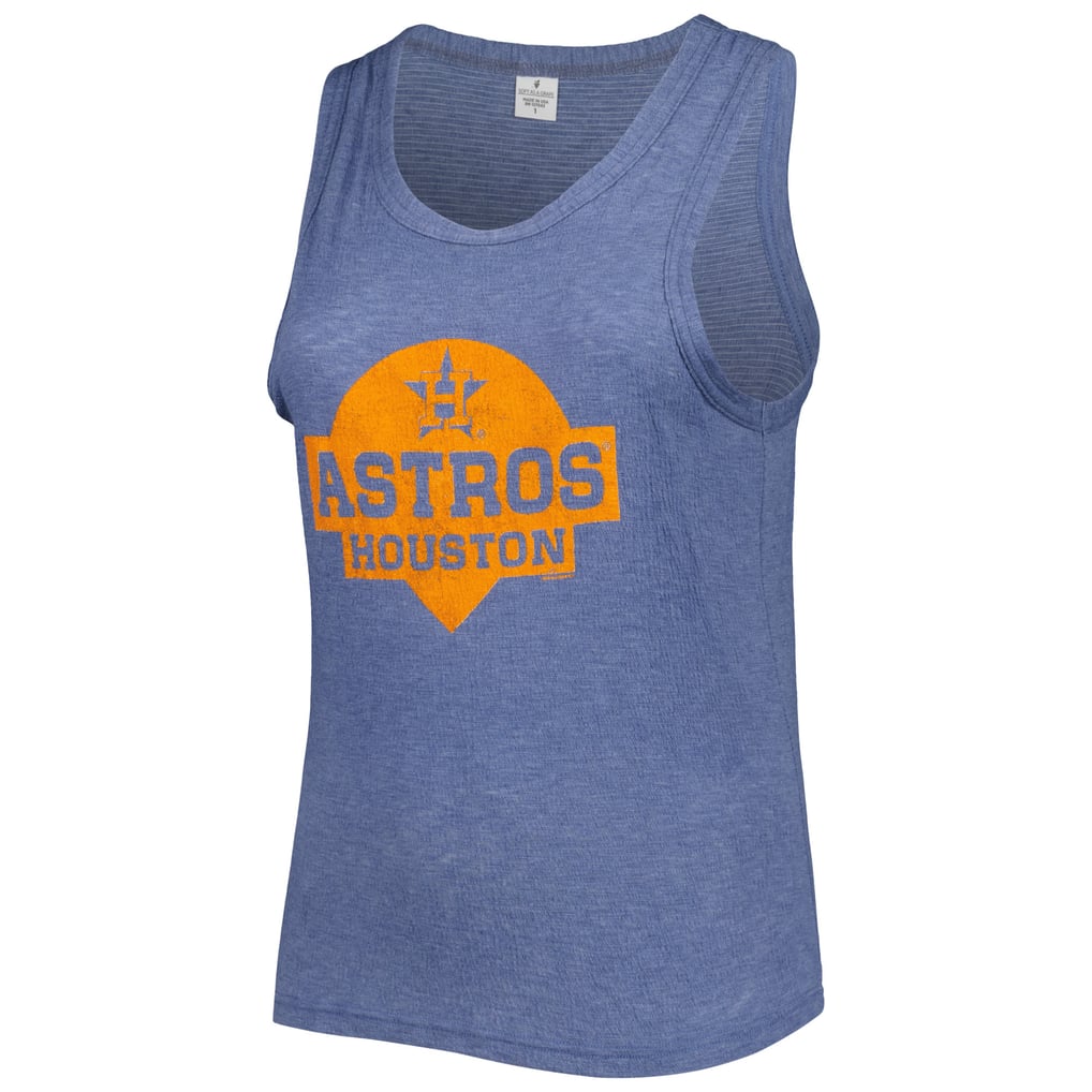 Houston Astros Soft as a Grape Women's Plus Size High Neck Tri-Blend Tank Top - Navy