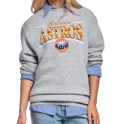 Houston Astros Starter Women's Arch Stripe Fleece Sweatshirt - Gray