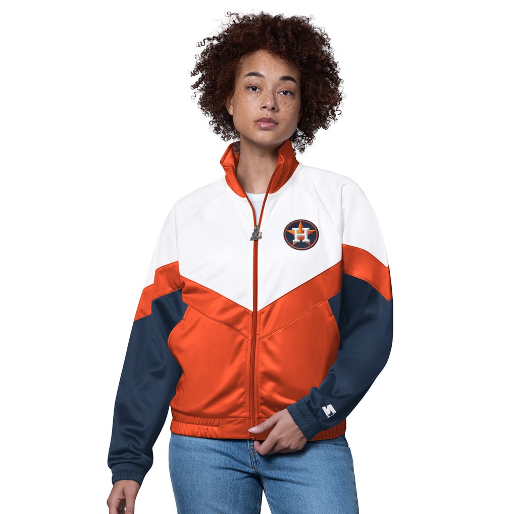  Houston Astros Starter Women's Teamwork Raglan Full-Zip Track Jacket - White/Orange
