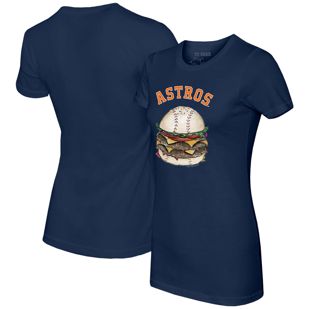 Houston Astros Tiny Turnip Women's Burger T-Shirt - Navy