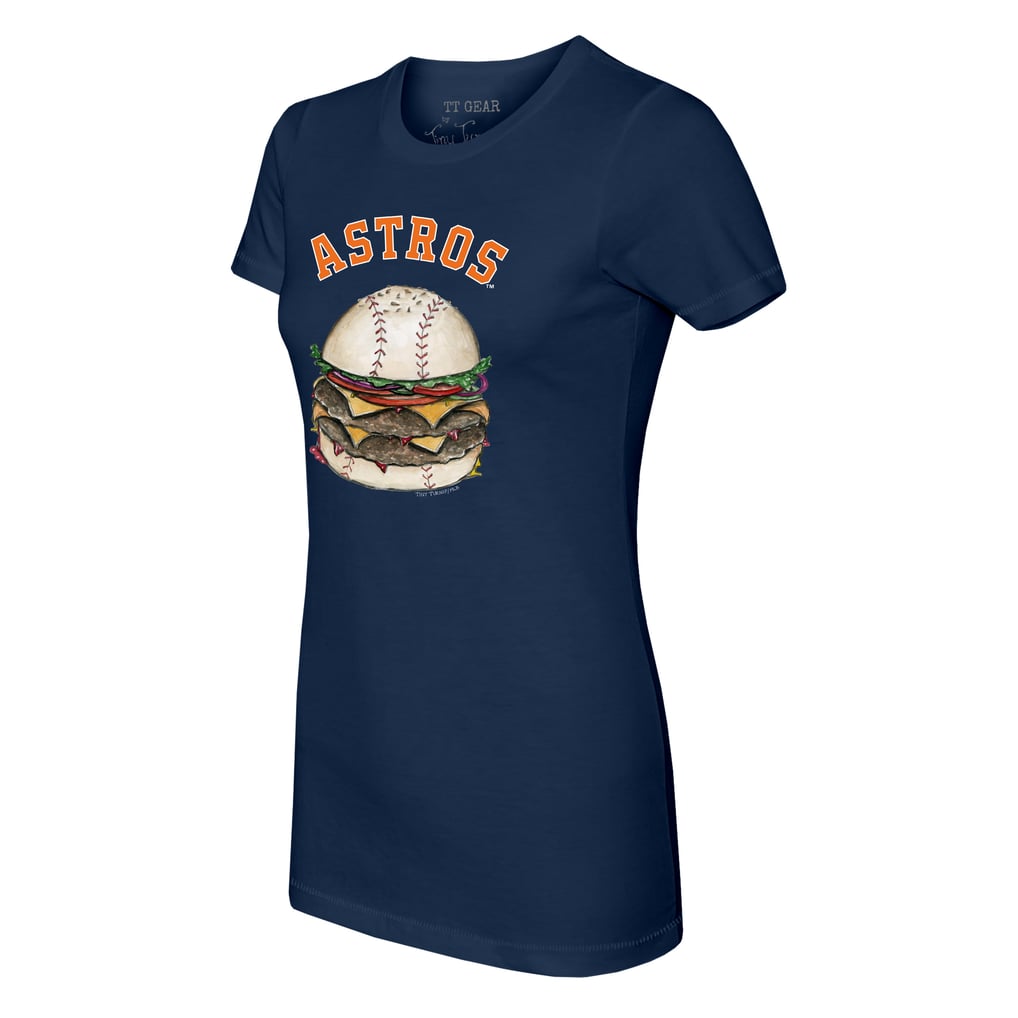 Houston Astros Tiny Turnip Women's Burger T-Shirt - Navy