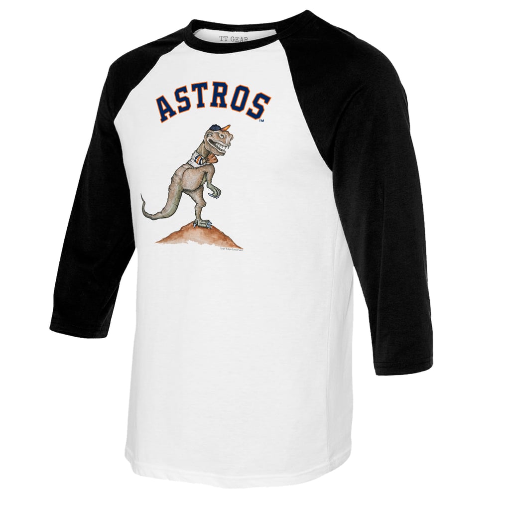 Houston Astros Tiny Turnip Women's TT Rex 3/4-Sleeve Raglan T-Shirt - White/Black