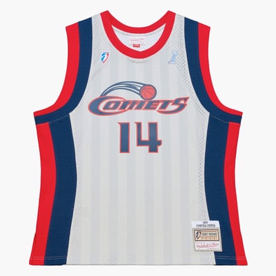 Cynthia Cooper Houston Comets Mitchell & Ness Unisex 1997 Swingman Jersey - Silver - Court Origins