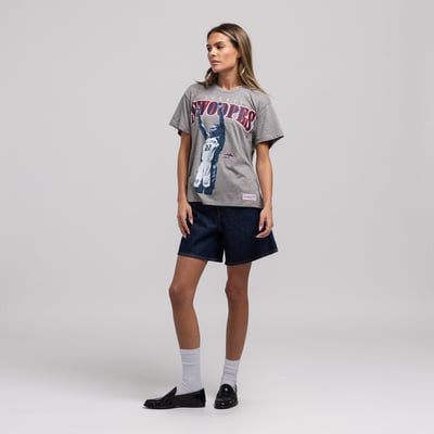 Sheryl Swoopes Houston Comets Mitchell & Ness Unisex Player Boyfriend T-Shirt - Heather Gray - Court Origins