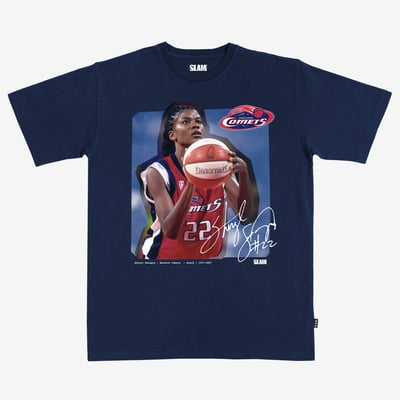 Sheryl Swoopes Houston Comets SLAM Unisex Court Origins Heavyweight T-Shirt - Navy