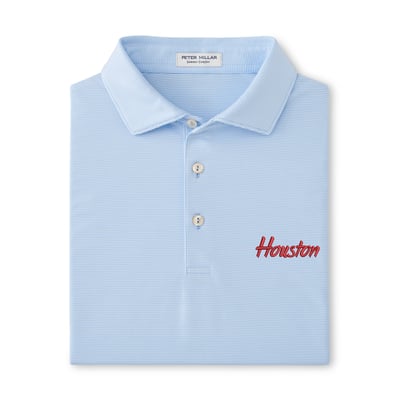  Houston Cougars Peter Millar Jubilee Performance Jersey Polo - Light Blue