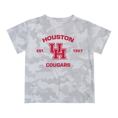  Houston Cougars Vive La Fete Youth Est. Date Camo T-Shirt - Gray