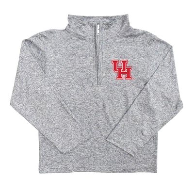  Houston Cougars Vive La Fete Youth Team Logo Quarter-Zip Sweatshirt - Heather Gray