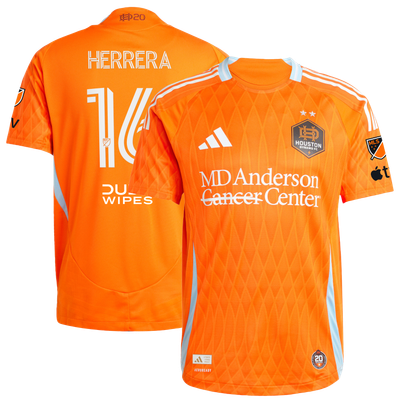 Héctor Herrera Houston Dynamo FC adidas 2025 Season 20 On-Field Authentic Jersey - Orange