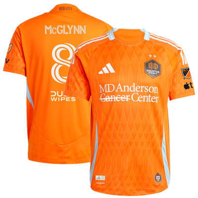 Jack McGlynn Houston Dynamo FC adidas 2025 Season 20 On-Field Authentic Jersey - Orange