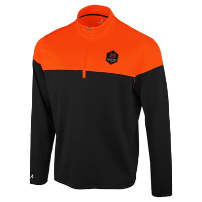 Houston Dynamo FC Antigua Hinder Quarter-Zip Pullover - Black/Orange
