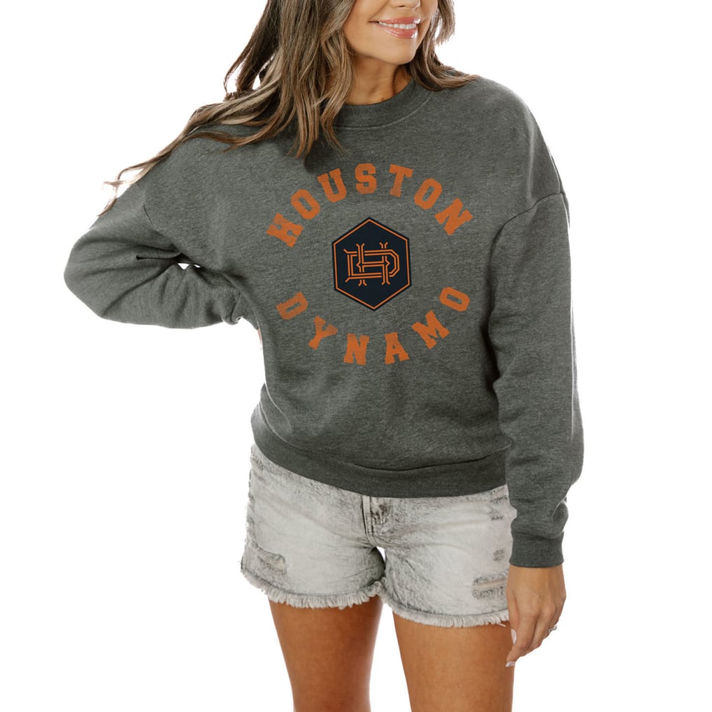  Houston Dynamo FC Gameday Couture Women's Oversized Fleece Pullover Sweatshirt - Charcoal