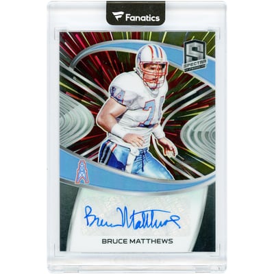 Bruce Matthews Houston Oilers Autographed 2021 Panini Spectra Hyper Prizm #SIG-BM #16/35 Card
