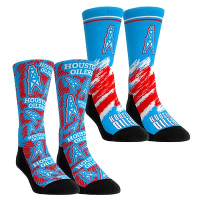 Houston Oilers Rock Em Unisex Gridiron Classics Throwback Two-Pack Crew Socks Set - Blue