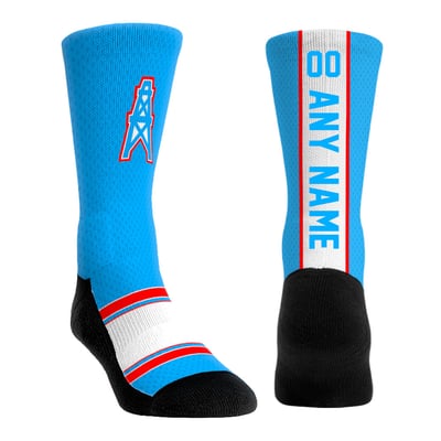  Houston Oilers Rock Em Youth Gridiron Classics Jersey Custom Crew Socks - Light Blue