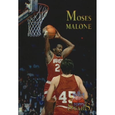 1996 Topps Stars Finest Refractors #127 Moses Malone
