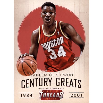 2014-15 Panini Threads Century Greats #14 Hakeem Olajuwon
