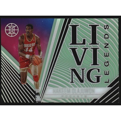 2020-21 Panini Illusions Living Legends Emerald #9 Hakeem Olajuwon