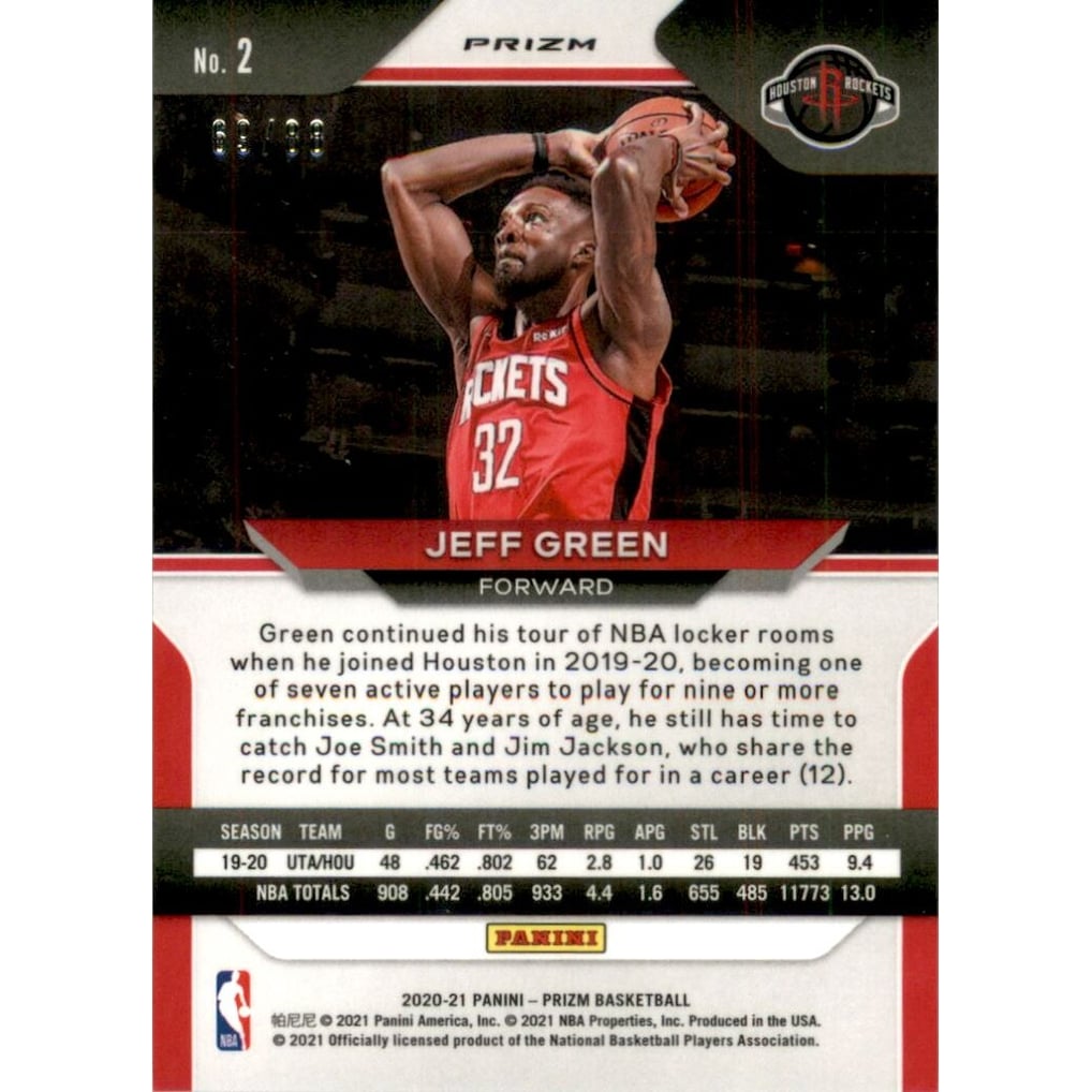 2020-21 Panini Prizm Prizms Choice Red #2 Jeff Green