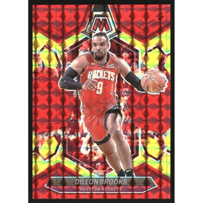 2023-24 Panini Mosaic Mosaic Choice Fusion Red and Yellow #23 Dillon Brooks