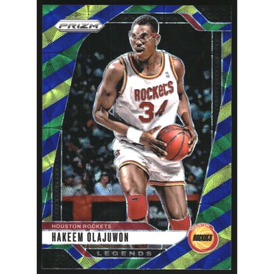 2024-25 Panini Prizm Prizms Choice Blue Yellow and Green #296 Hakeem Olajuwon