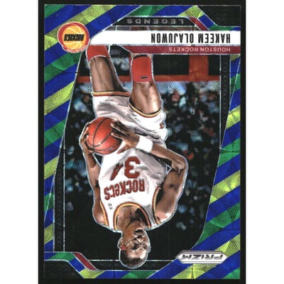 2024-25 Panini Prizm Prizms Choice Blue Yellow and Green #296 Hakeem Olajuwon