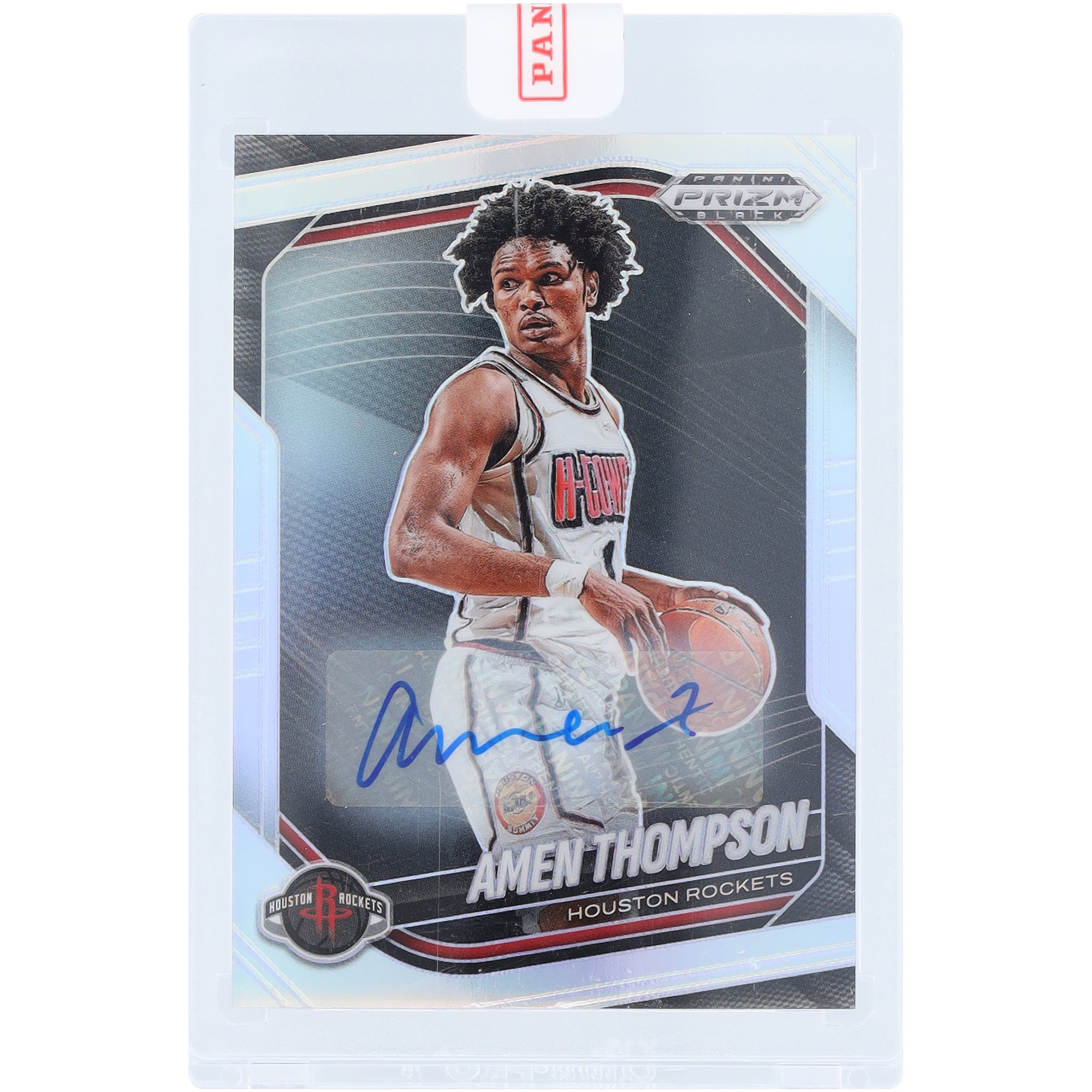 Amen Thompson Houston Rockets Autographed 2024-25 Panini Prizm 